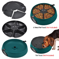Popamazing 6 Days Cat + Dog + Rabbit Meal Automatic Pet Feeder Auto Dispenser