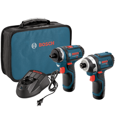 Bosch CLPK27-120 12-Volt Max Lithium-Ion 2-Tool Combo Kit Drill Driver and Impact Driver with 2 Batteries Charger and Case