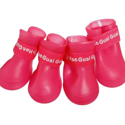 Pet Dog Rain Boots Booties Waterproof Protective Rubber Shoes